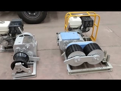 Groupe à essence à double tambour de 5 tonnes pour le tirage des câbles