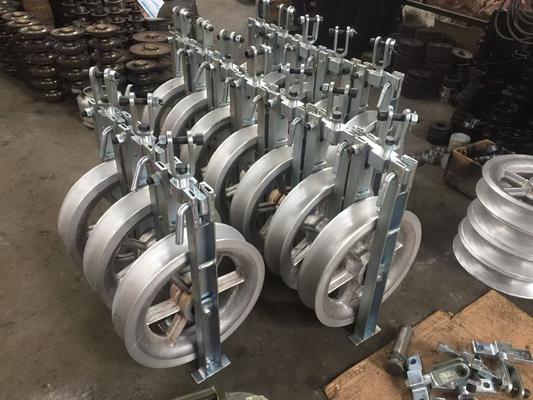 acheter Aluminum Sheave Stringing Pulley Block with Corrosion Resistant Galvanized Surface and High Load Capacity for Power Line Construction online manufacture