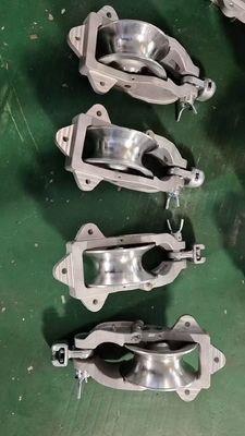 Rouleau à câble à rouleaux de haute résistance de 7 pouces avec cadre en acier lourd et bloc de ficelle résistant aux intempéries et à la corrosion