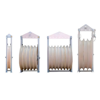 508 mm de grand diamètre MC Nylon Sheave Stringing Block avec une charge nominale de 20 à 60 kN pour le tirage de câbles dans la construction de lignes de transmission